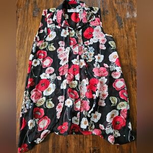 Point Zero Sleeveless Floral Blouse size small